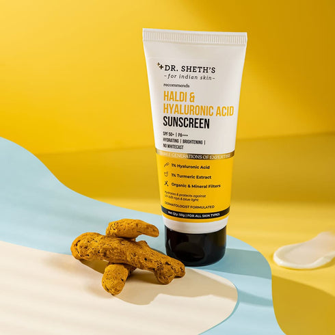 Dr. Sheth's Haldi and Hyaluronic Acid Sunscreen 50g