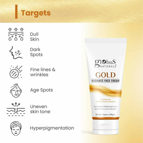 Globus Naturals Gold Radiance Anti Ageing & Brightening Face Cream