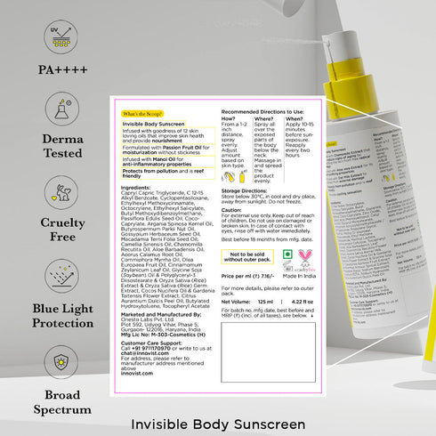 Innovist Invisible Body + Face Sunscreen