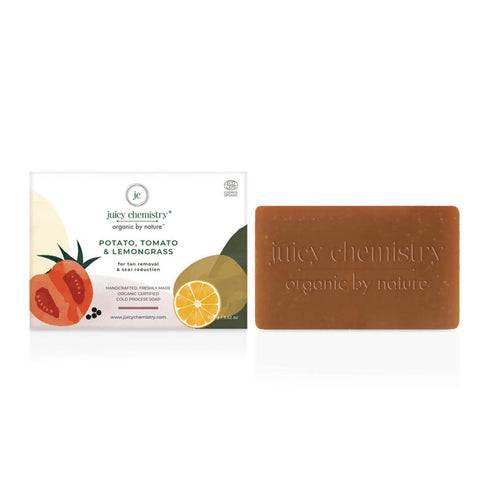Juicy Chemistry Potato ,Tomato & Lemongrass Soap For Tan Removal 100g