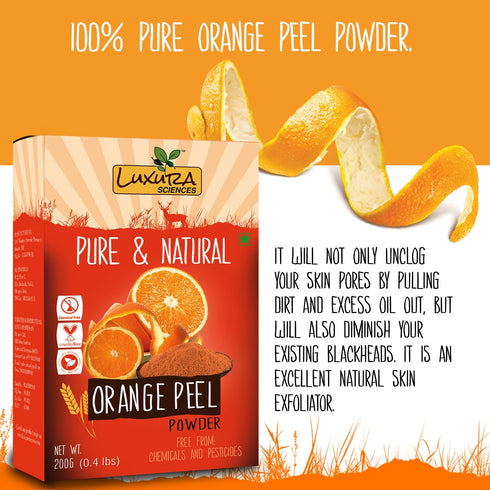 Luxura Sciences Pure Vitamin C Orange Peel Powder For Skin Whitening