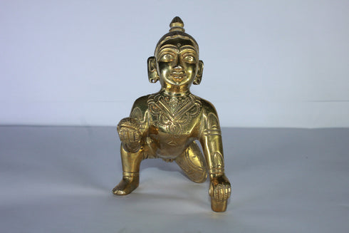 Brass Laddu Gopal Statue Murti Idol 991g