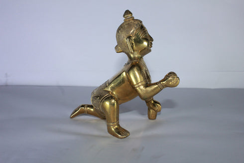 Brass Laddu Gopal Statue Murti Idol 991g