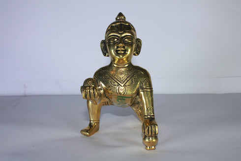Brass Laddu Gopal Statue Murti Idol 1549g