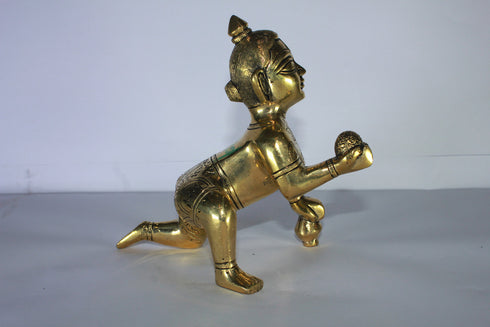 Brass Laddu Gopal Statue Murti Idol 1549g
