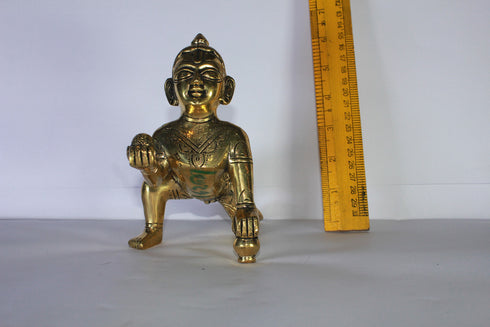 Brass Laddu Gopal Statue Murti Idol 1549g