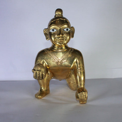 Brass Laddu Gopal Statue Murti Idol 2438g