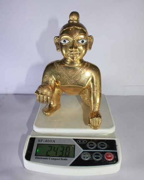 Brass Laddu Gopal Statue Murti Idol 2438g