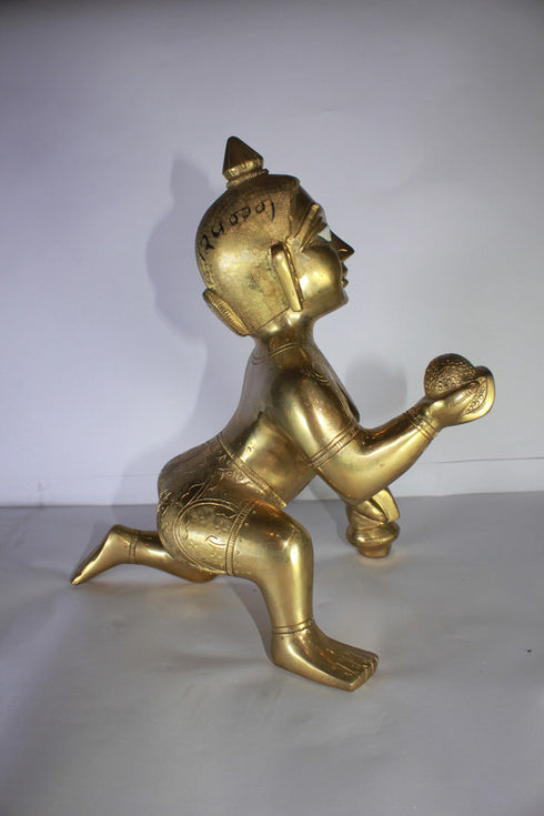 Brass Laddu Gopal Statue Murti Idol 5193g