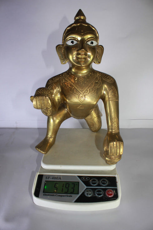 Brass Laddu Gopal Statue Murti Idol 5193g
