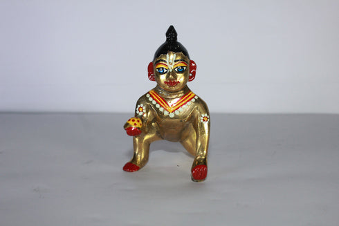 Brass Painted Laddu Gopal Statue 271g