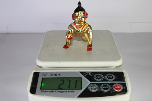 Brass Painted Laddu Gopal Statue 271g