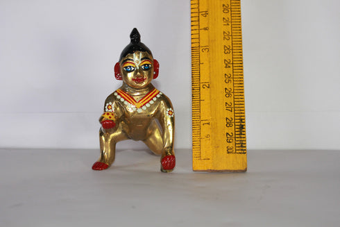 Brass Painted Laddu Gopal Statue 271g