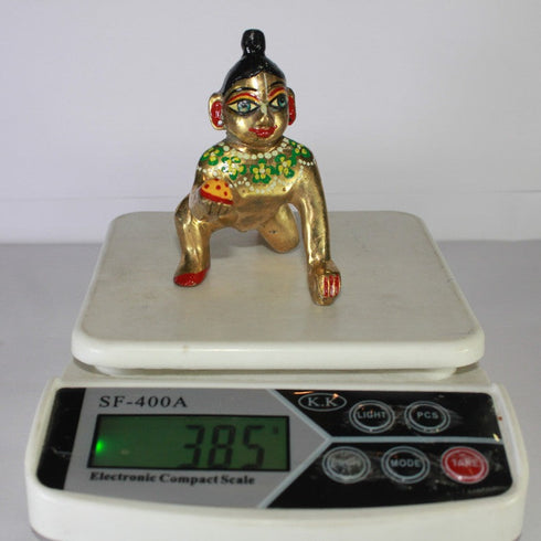 Brass Painted Laddu Gopal Statue 385g