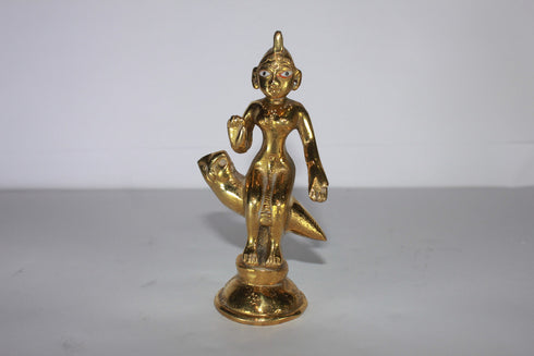 Brass Laxmi Maa On Owl Statue 240g