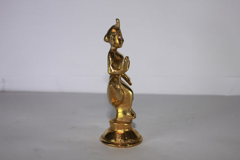Brass Laxmi Maa On Owl Statue 240g