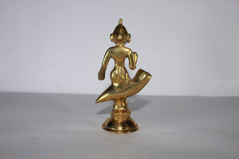 Brass Laxmi Maa On Owl Statue 240g