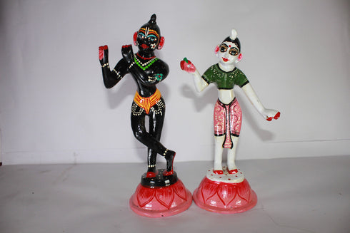 Brass Black Krishna and Color Radha 2017g