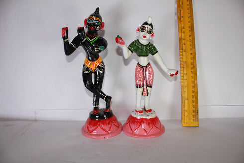 Brass Black Krishna and Color Radha 2017g