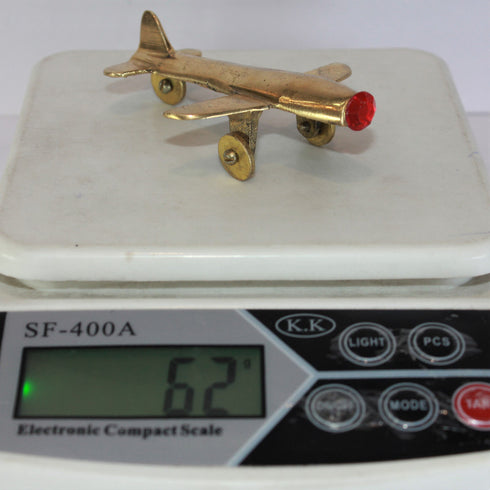 Brass Toy Aeroplane Showpiece (Pack Of 2) 124g