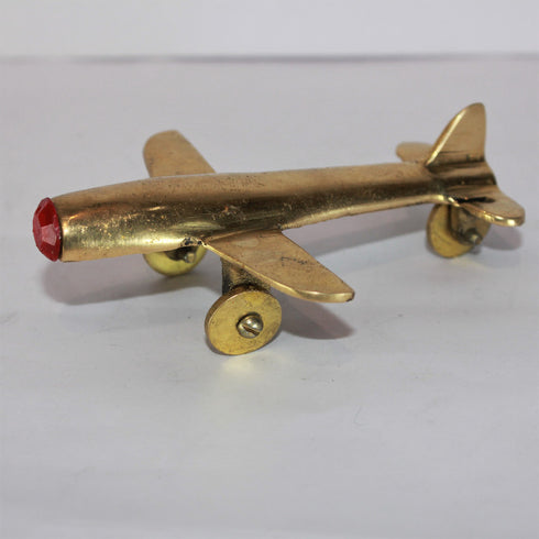 Brass Toy Aeroplane Showpiece (Pack Of 2) 124g