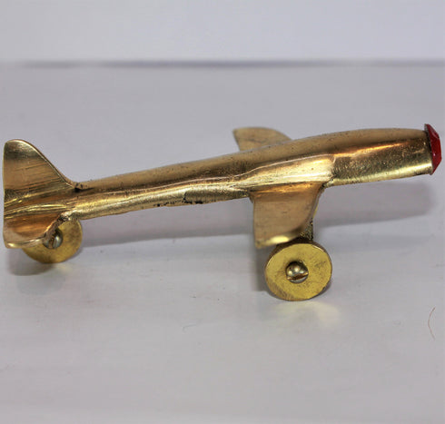 Brass Toy Aeroplane Showpiece (Pack Of 2) 124g