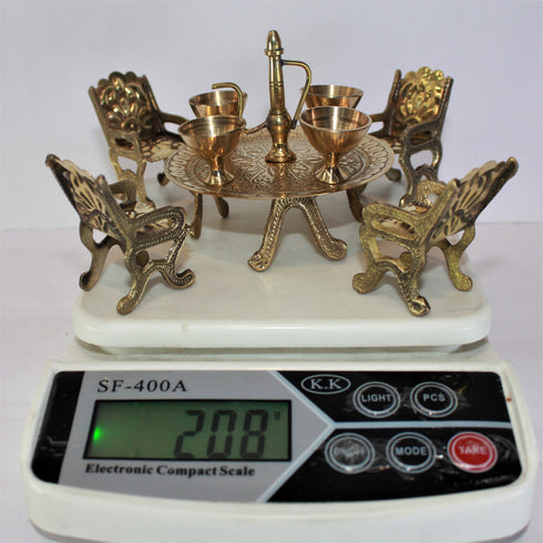 Brass Miniature Table Chair Set 208g