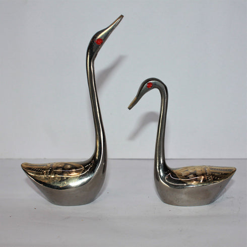 Brass Showpiece Duck Pair Statue 220g