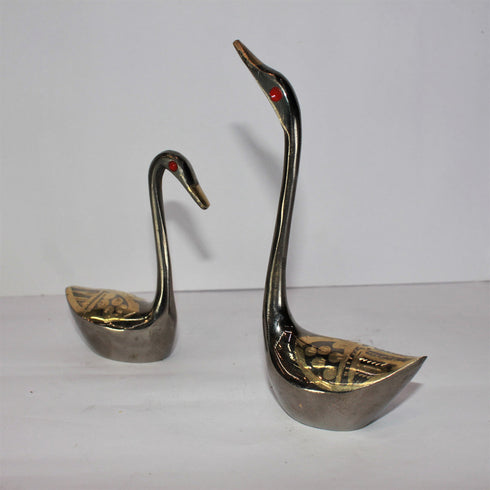 Brass Showpiece Duck Pair Statue 220g