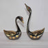 Brass Showpiece Duck Pair Statue 641g