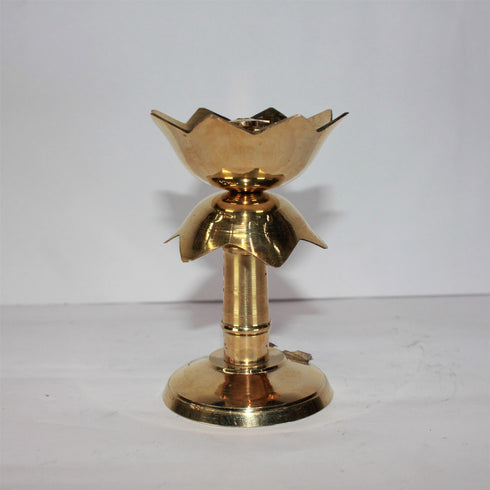 Brass Lotus Shape Pillar Stand Diya 142g