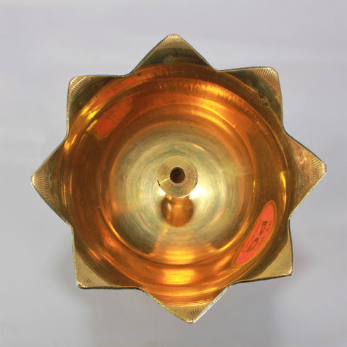 Brass Lotus Shape Pillar Stand Diya 163g
