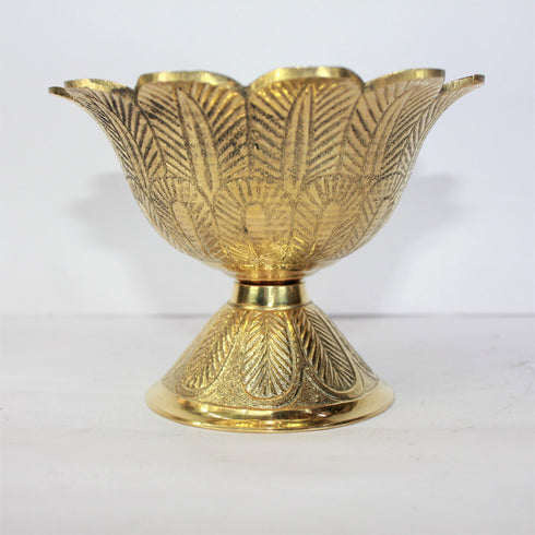 Brass Flower Design Diya 240g