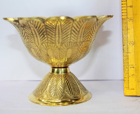 Brass Flower Design Diya 240g