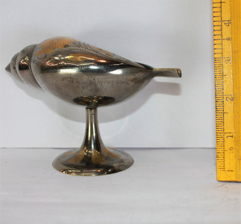 Brass Shankh Deepak with Stand Oil lamp 328g