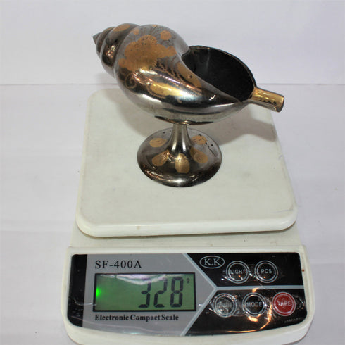 Brass Shankh Deepak with Stand Oil lamp 328g