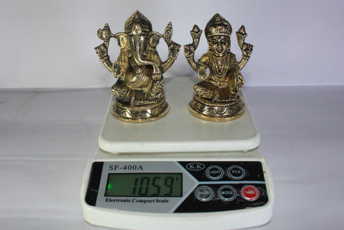 Brass Laxmi Ganesh God Idol Statue 1059g