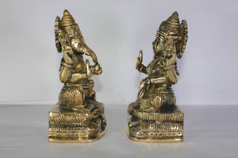 Brass Laxmi Ganesh God Idol Statue 2340g