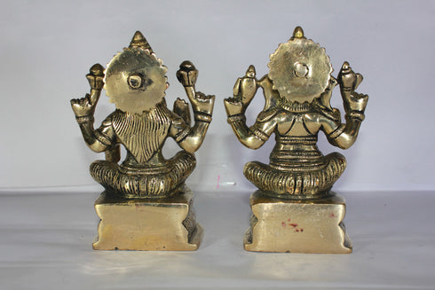 Brass Laxmi Ganesh God Idol Statue 2340g