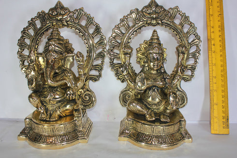 Brass Laxmi Ganesh Idol Statue 6872g