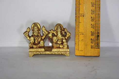 Brass Laxmi Ganesh God Idol Statue 153g
