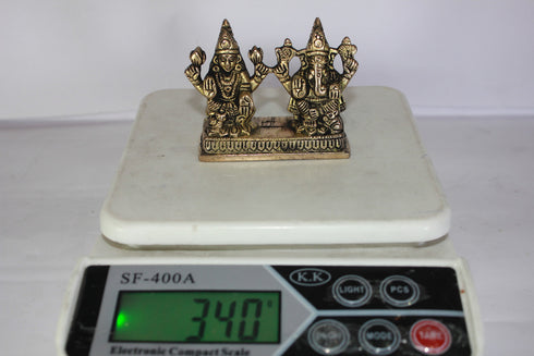Brass Laxmi Ganesh God Idol Statue 340g