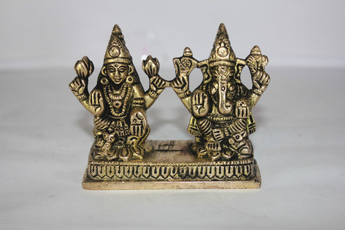 Brass Laxmi Ganesh God Idol Statue 340g