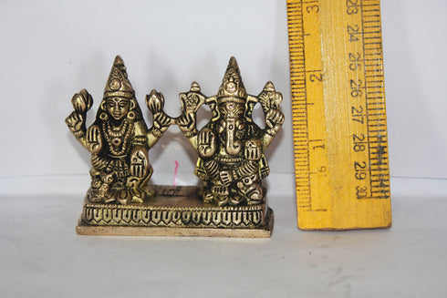 Brass Laxmi Ganesh God Idol Statue 340g