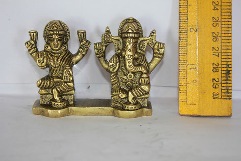 Brass Laxmi Ganesh God Idol Statue 278g