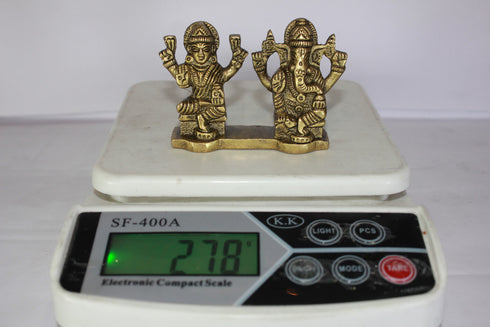 Brass Laxmi Ganesh God Idol Statue 278g