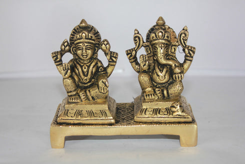 Brass Laxmi Ganesh God Idol Statue 595g