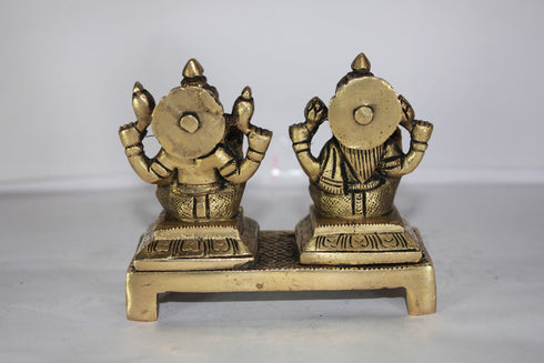 Brass Laxmi Ganesh God Idol Statue 595g