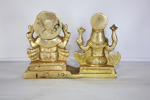 Brass Laxmi Ganesh God Idol Statue 1306g