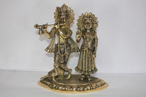 Brass Radha Krishna Idol 2928g